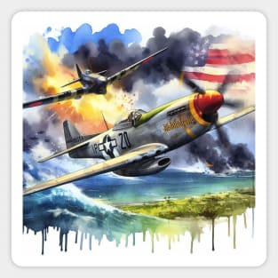 Fantasy illustration of WWII aircraft in battle Magnet